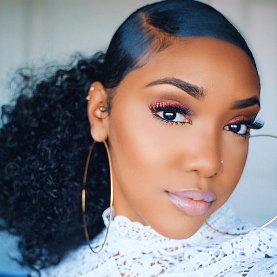 Glossy Black Curly Ponytail Glossy Black Curly Ponytail — Pony Hairstyles