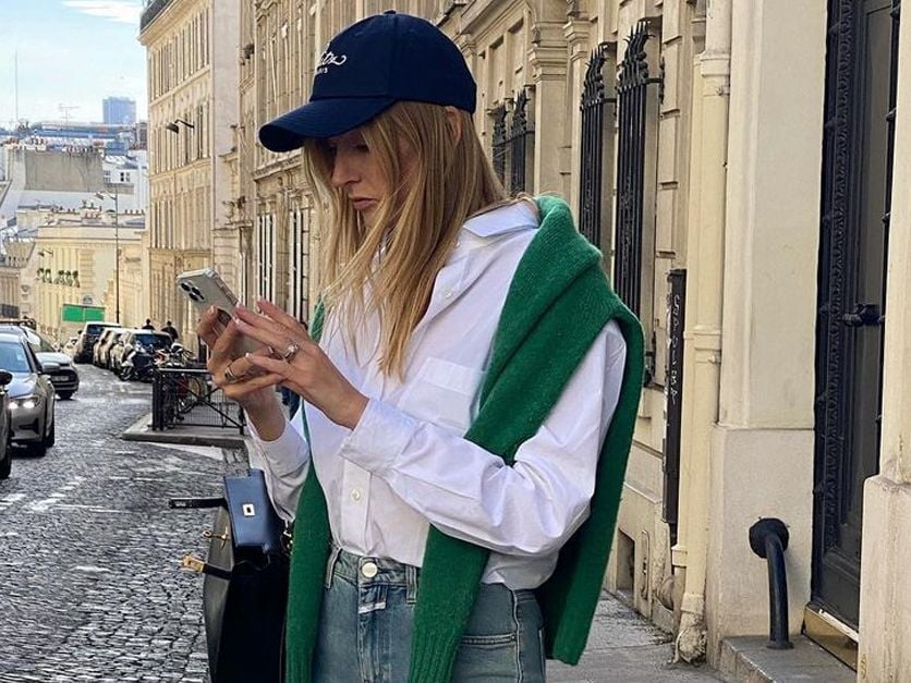 White Shirt with Sweater Draped Over Shoulders White Shirt with Sweater Draped Over Shoulders — Preppy Outfits