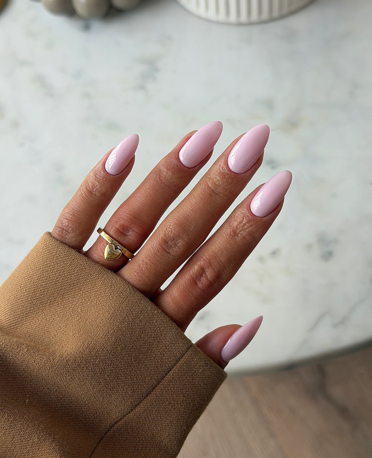 Opaque Pastel Pink Almond Nails Opaque Pastel Pink Almond Nails — Professional Nails