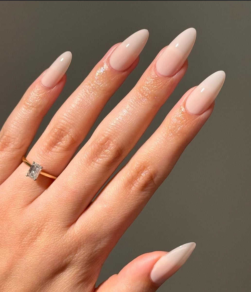 Sheer Pale Pink Almond Nails Sheer Pale Pink Almond Nails — Professional Nails