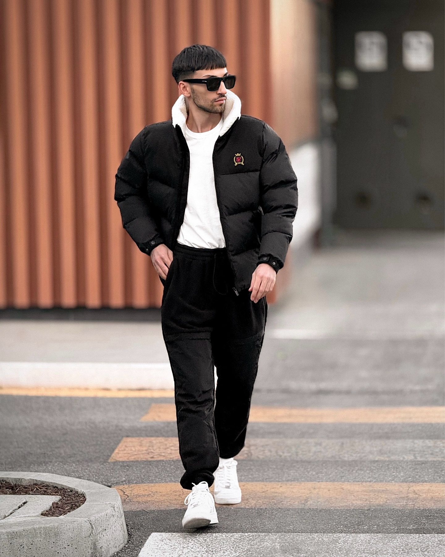 Puffer Jacket And Jogger Street Style