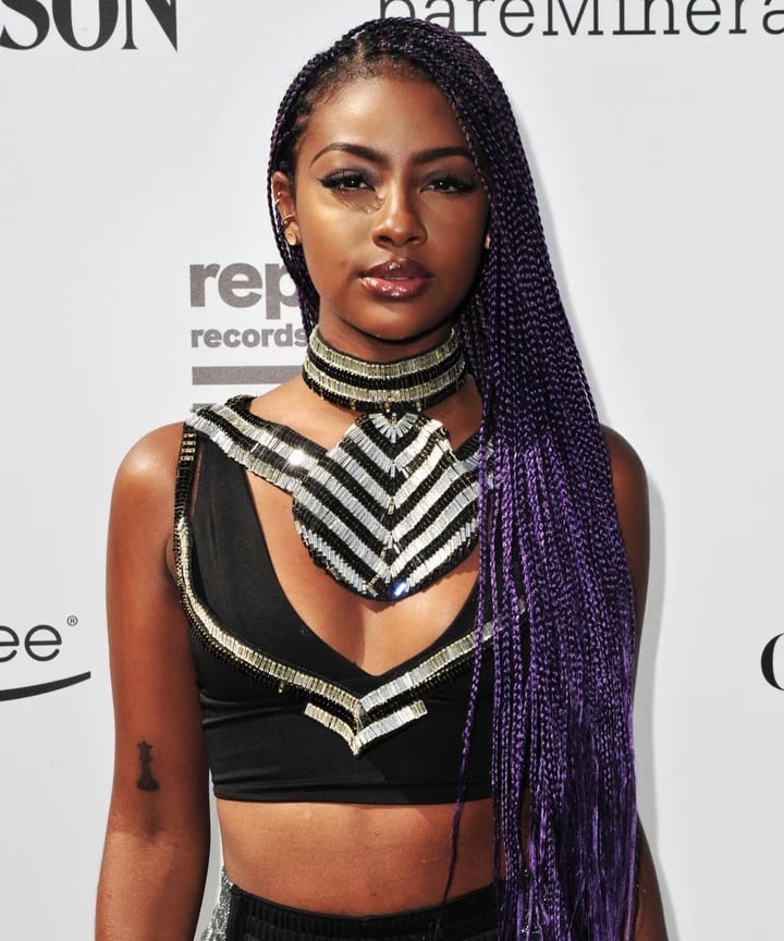 Mid-Back Straight Box Braids In Solid Purple Mid-Back Straight Box Braids In Solid Purple — Purple Braids