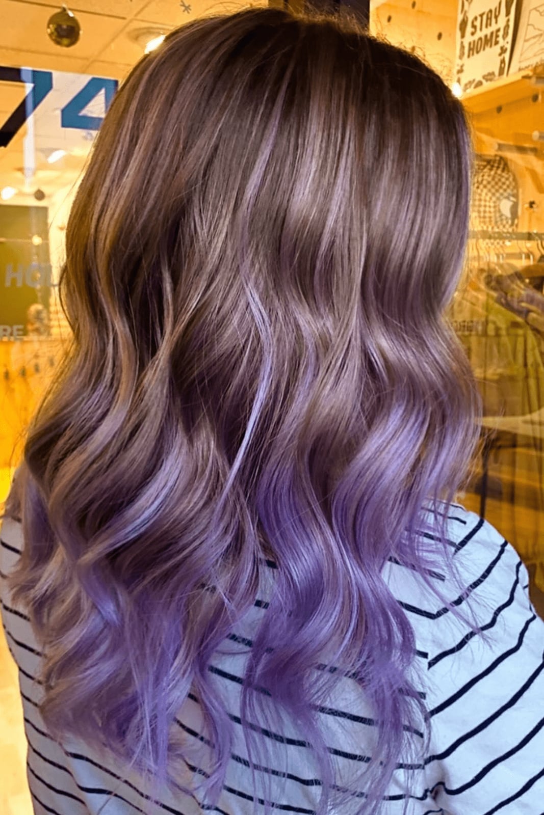 Light Brown With Lavender Purple Ombre — Purple Hair Dye