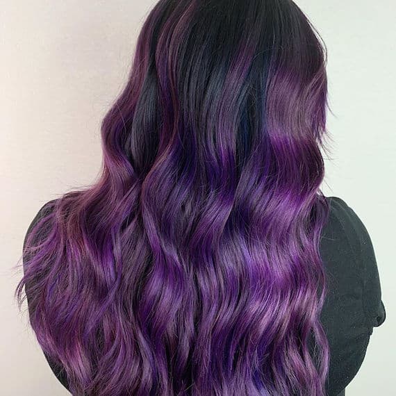Dark Purple With Lighter Balayage — Purple Hair Dye