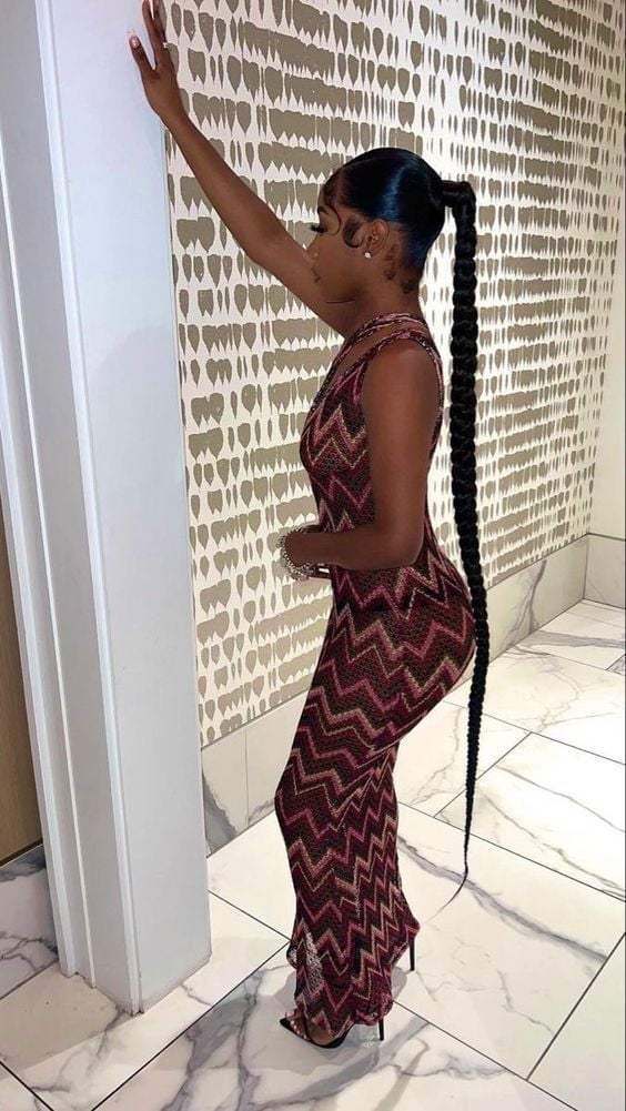 Extremely Long Sleek Black Ponytail — Quick Weave Ponytail