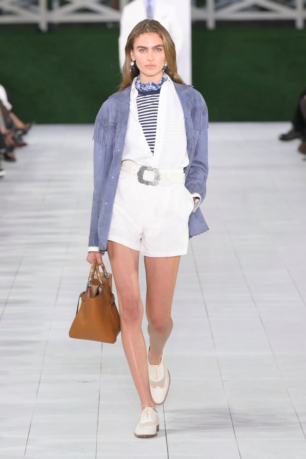 Blue Suede Fringed Jacket Outfit — Ralph Lauren Outfits