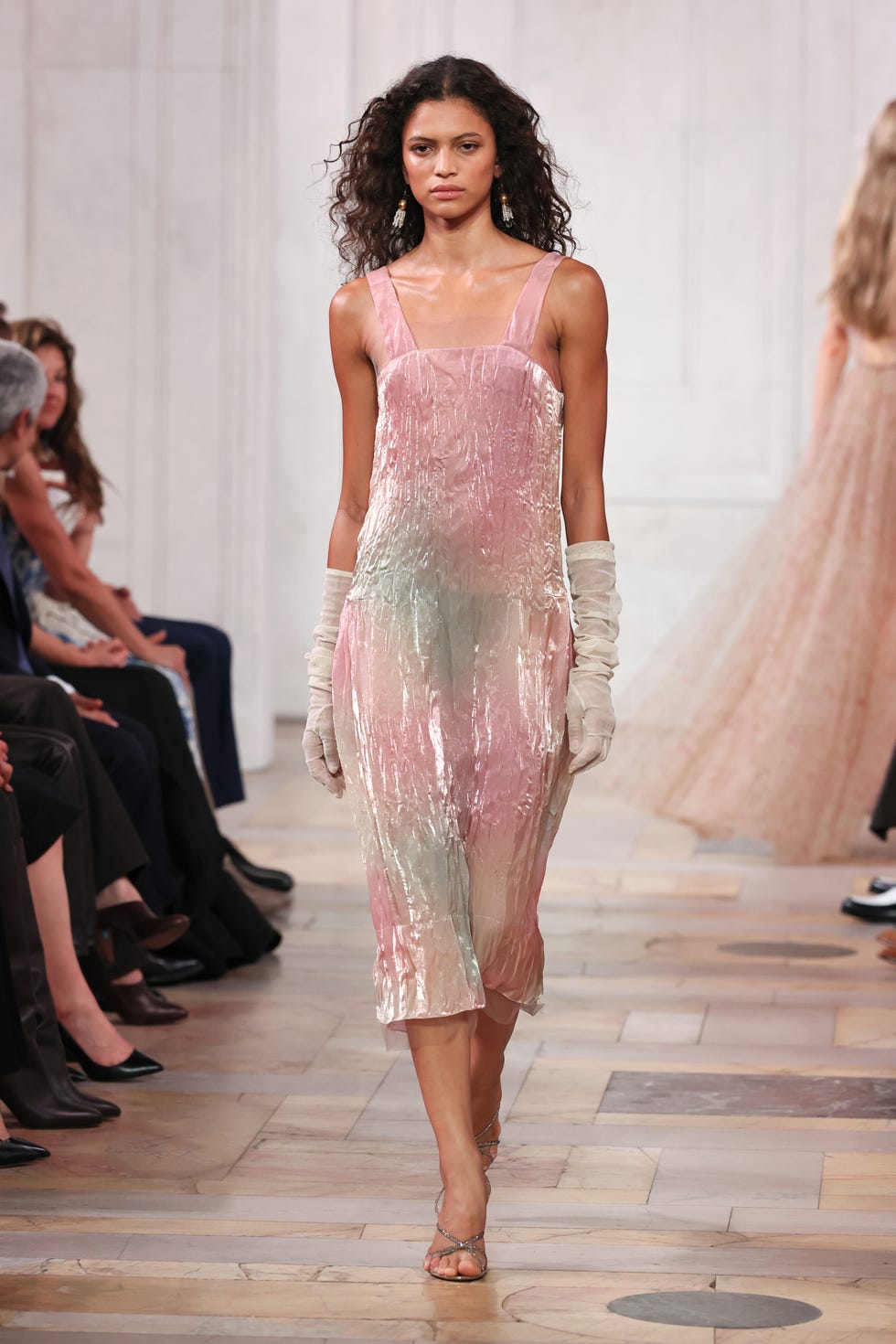 Crinkled Sheer Slip Dress Ensemble — Ralph Lauren Outfits