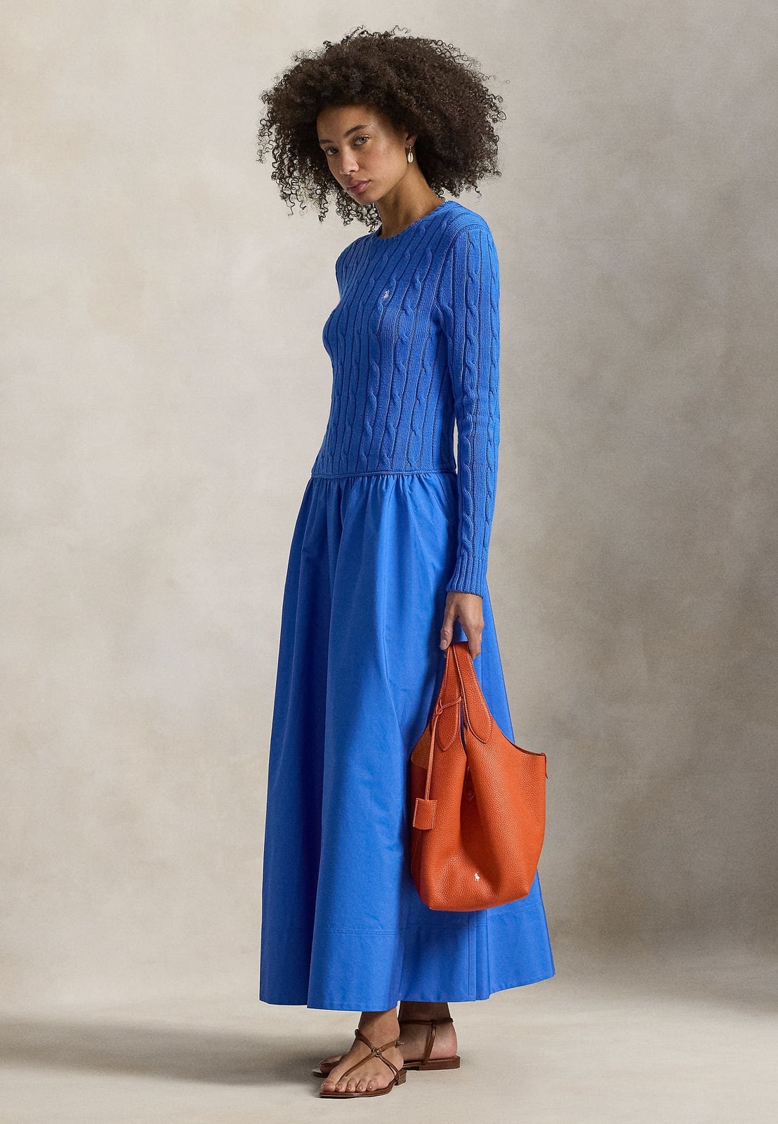 Royal Blue Knit Sweater and Maxi Skirt — Ralph Lauren Outfits