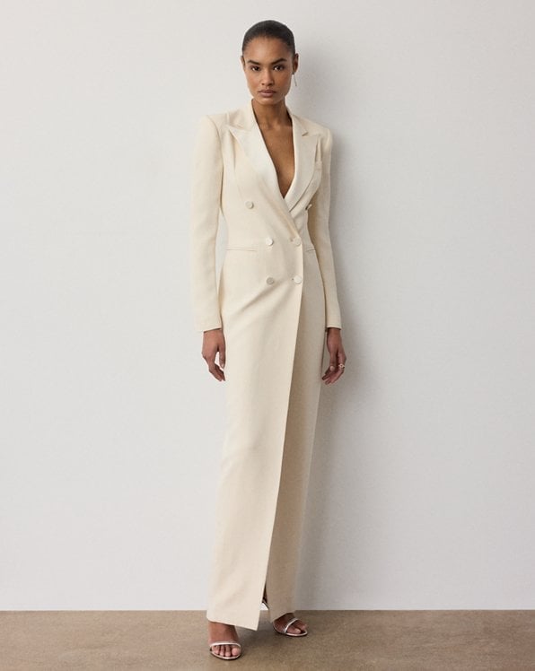 Cream Double-Breasted Maxi Dress — Ralph Lauren Outfits