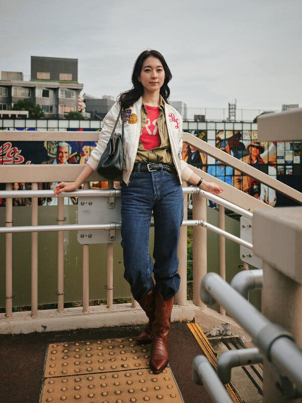 Beige Bomber Jacket with Striped Jeans — Ralph Lauren Outfits