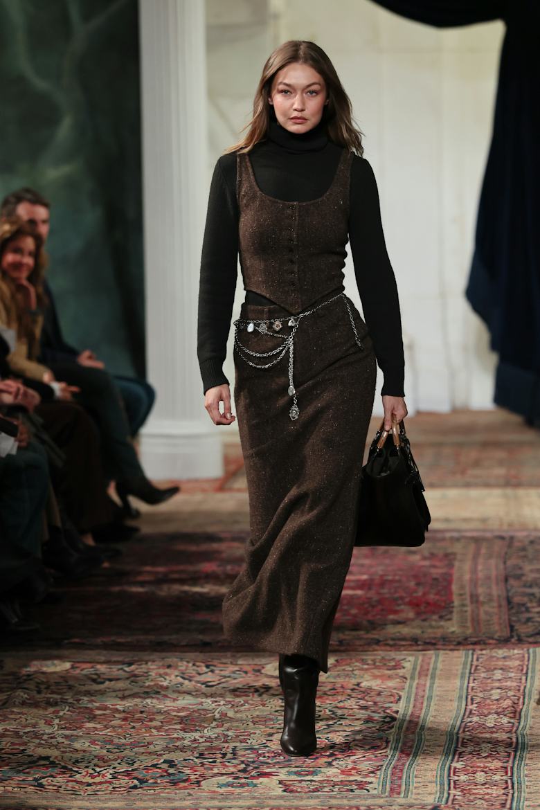 Brown Tweed Waistcoat Ensemble — Ralph Lauren Outfits