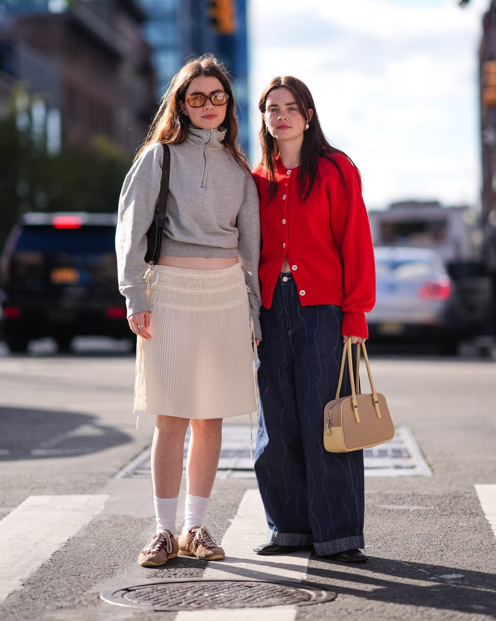 Red Cardigan Over Quarter-Zip Sweatshirt — Red Cardigan Outfit
