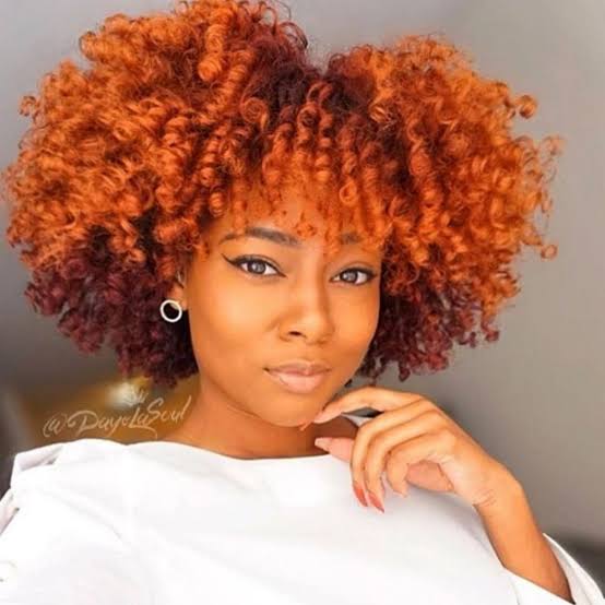 Mid-Back Ginger Copper Blend With Darker Roots — Red Hair Black Women