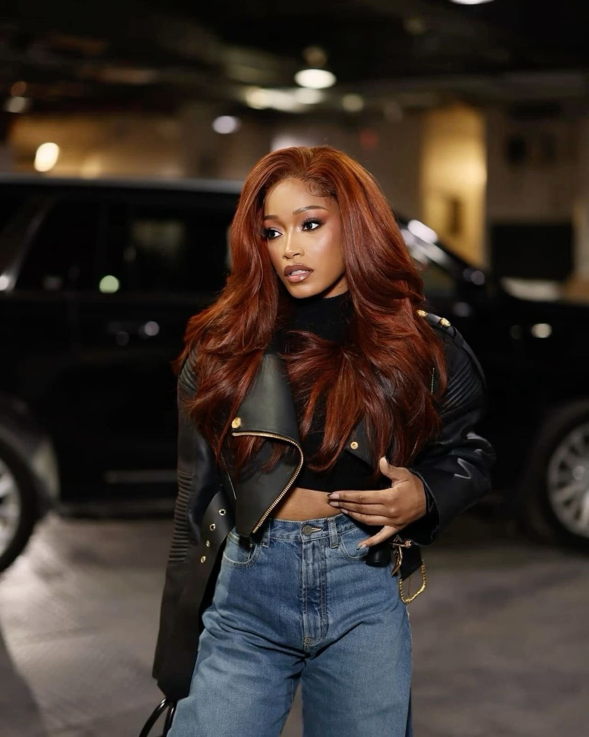 Mid-Back Layered In Rich Copper — Red Hair Black Women