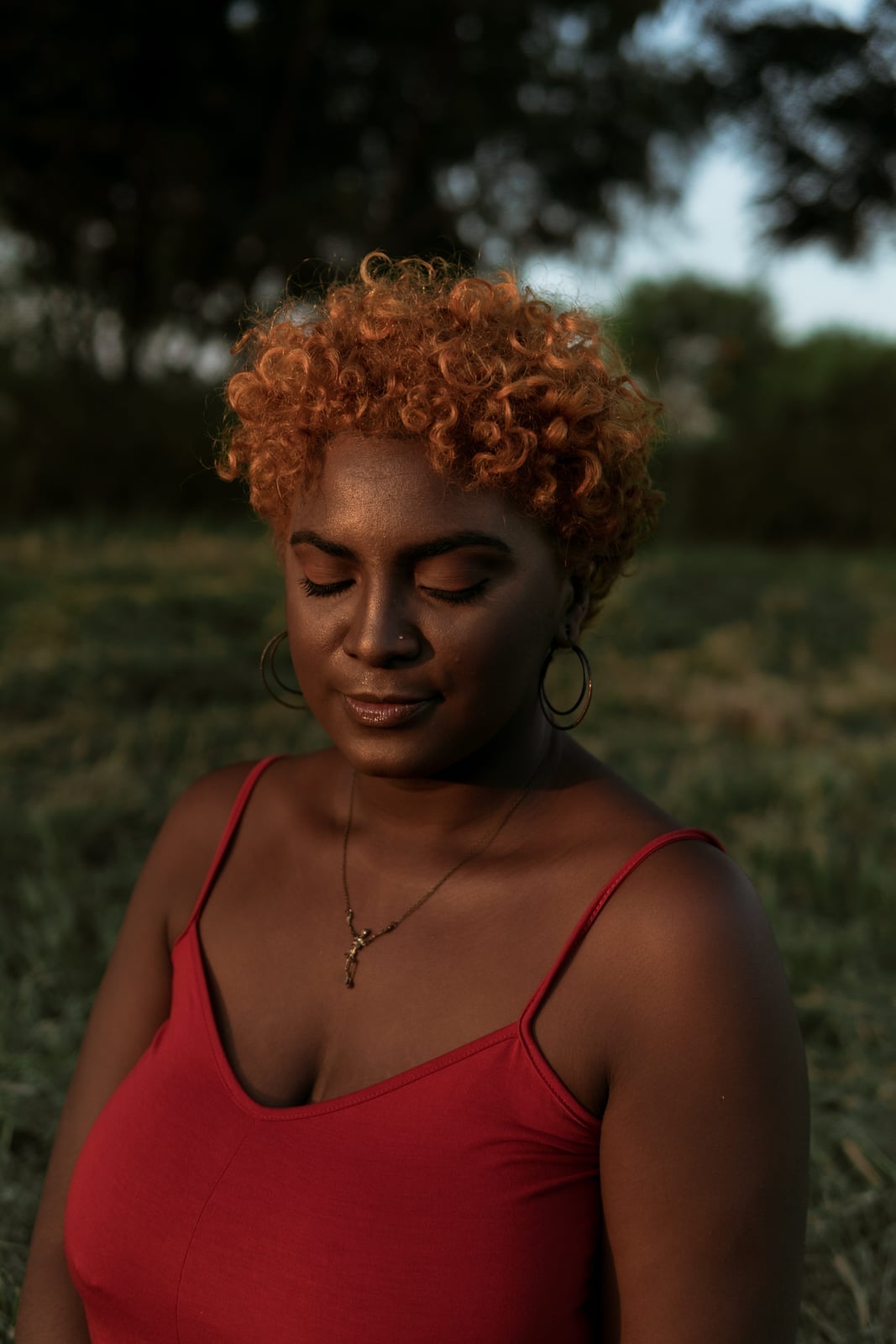 Short Curly Copper Red — Red Hair Black Women