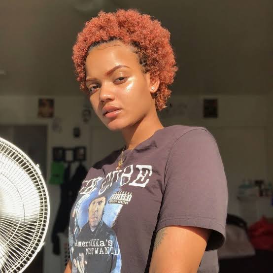 Shoulder Length Copper Red Curls — Red Hair Black Women