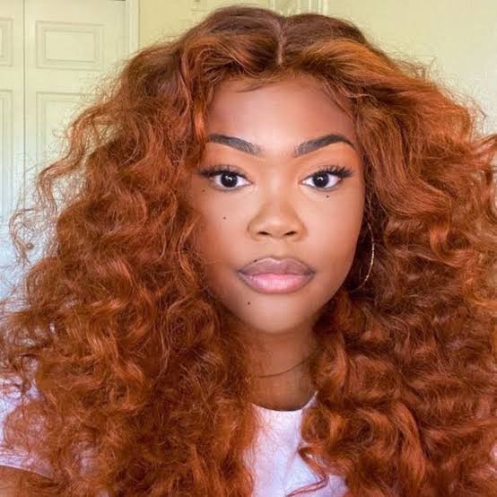 Shoulder Length Vibrant Ginger Curls — Red Hair Black Women