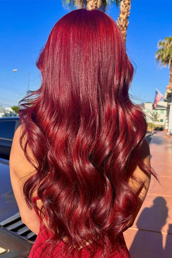 Scarlet Cherry Mid-Back Waves Scarlet Cherry Mid-Back Waves — Red Hair Colors