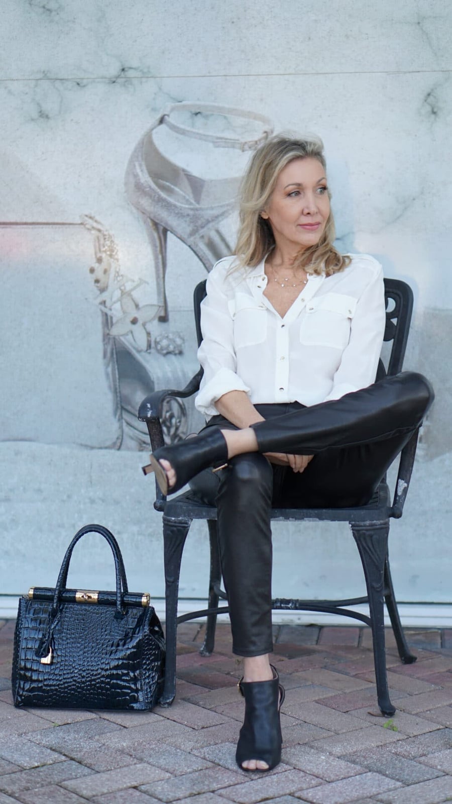 Black Leather Pants and a White Shirt Create a Sleek Dinner Outfit — Restaurant Outfit