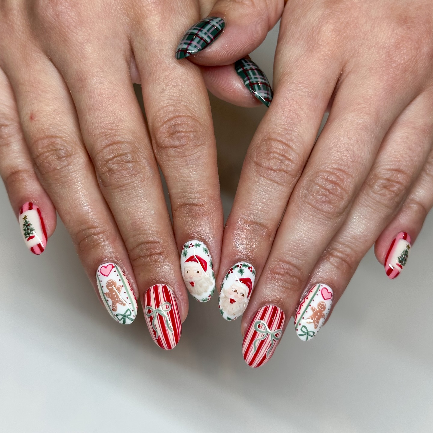 Retro Christmas Character Nail Art Designs