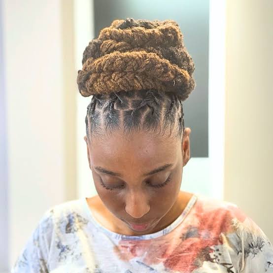 Large Textured Bun With Barrel Twists — Retwist Locs