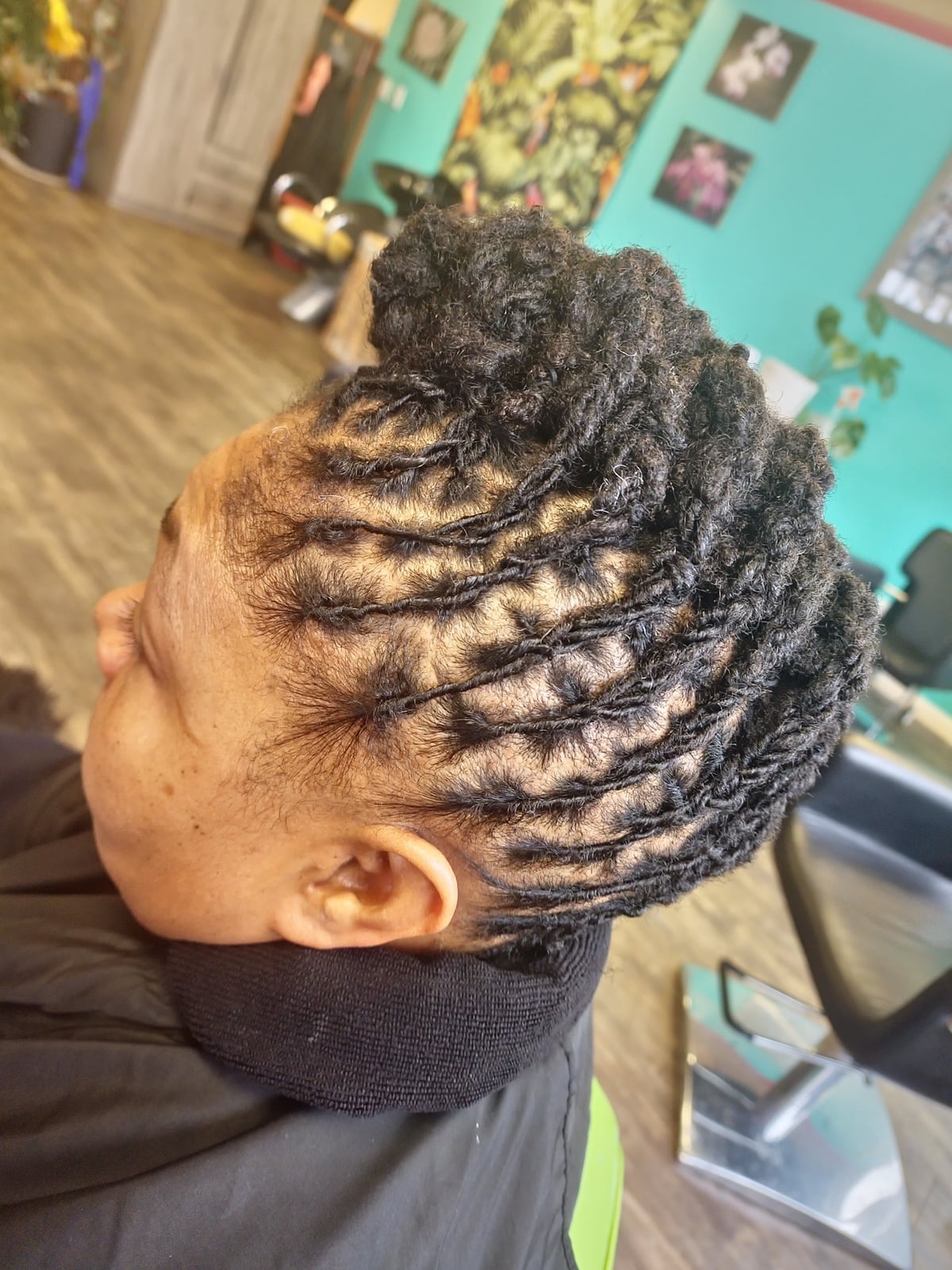 Collarbone Length Updo With Defined Locs, Black — Retwist Locs