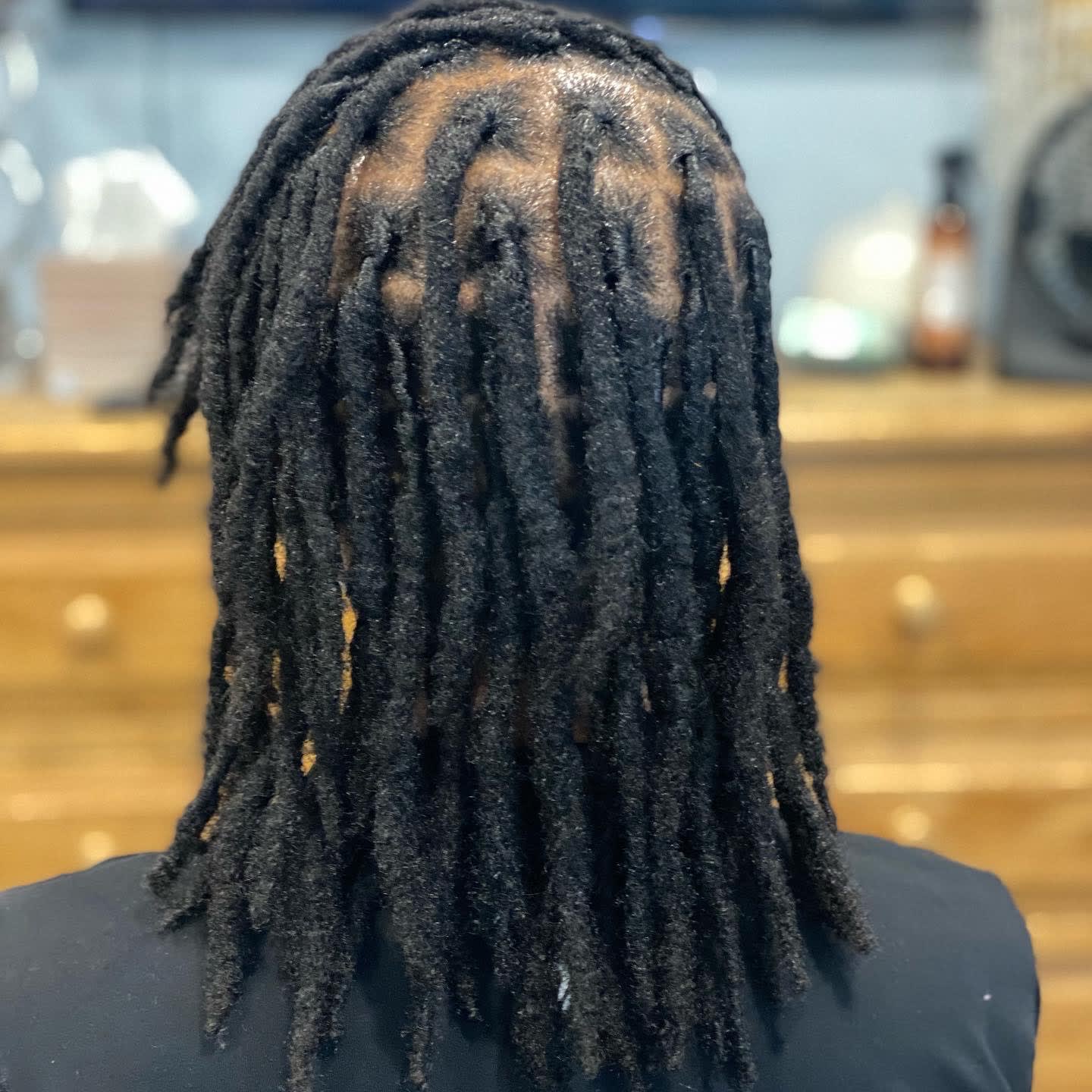 Mid-Back Length Loose Locs With Neat Roots — Retwist Locs