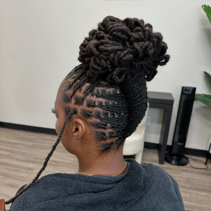 Updo With Intricate Braided Sections — Retwist Locs