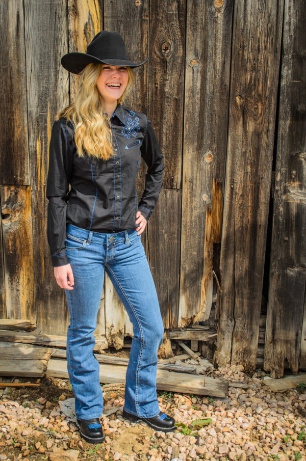Embroidered Western Shirt With Bootcut Jeans Embroidered Western Shirt With Bootcut Jeans — Rodeo Outfits for Women