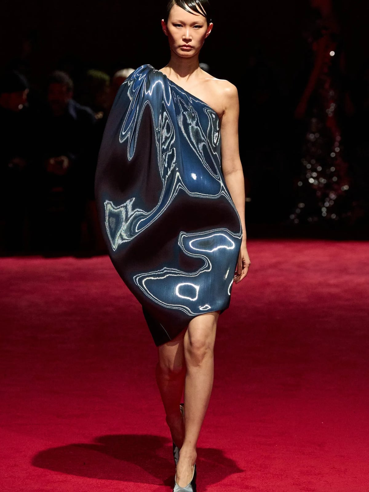 Avant-garde Blue Bubble Mini Dress — Runway Dresses