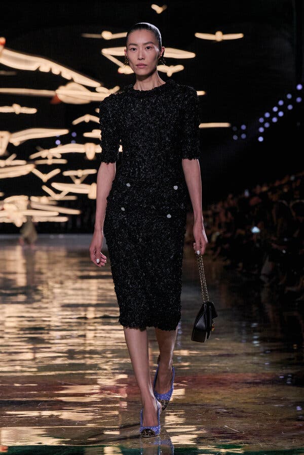 Black Textured Woven Midi Dress — Runway Dresses