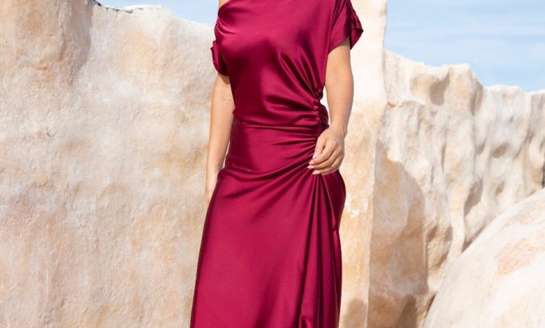 Ellie Glamour Satin Dress | Natasha Gan