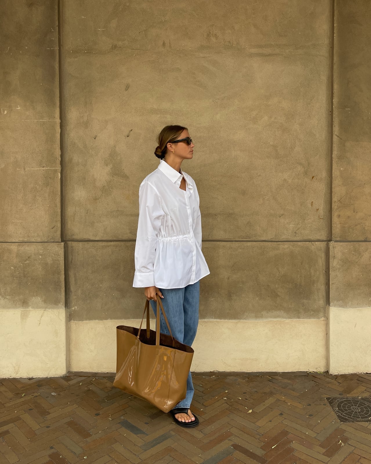 White Oversized Shirt With Straight Leg Jeans — Scandinavian Style