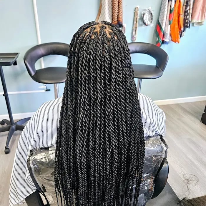 Long Straight Black Twists — Senegalese Twists