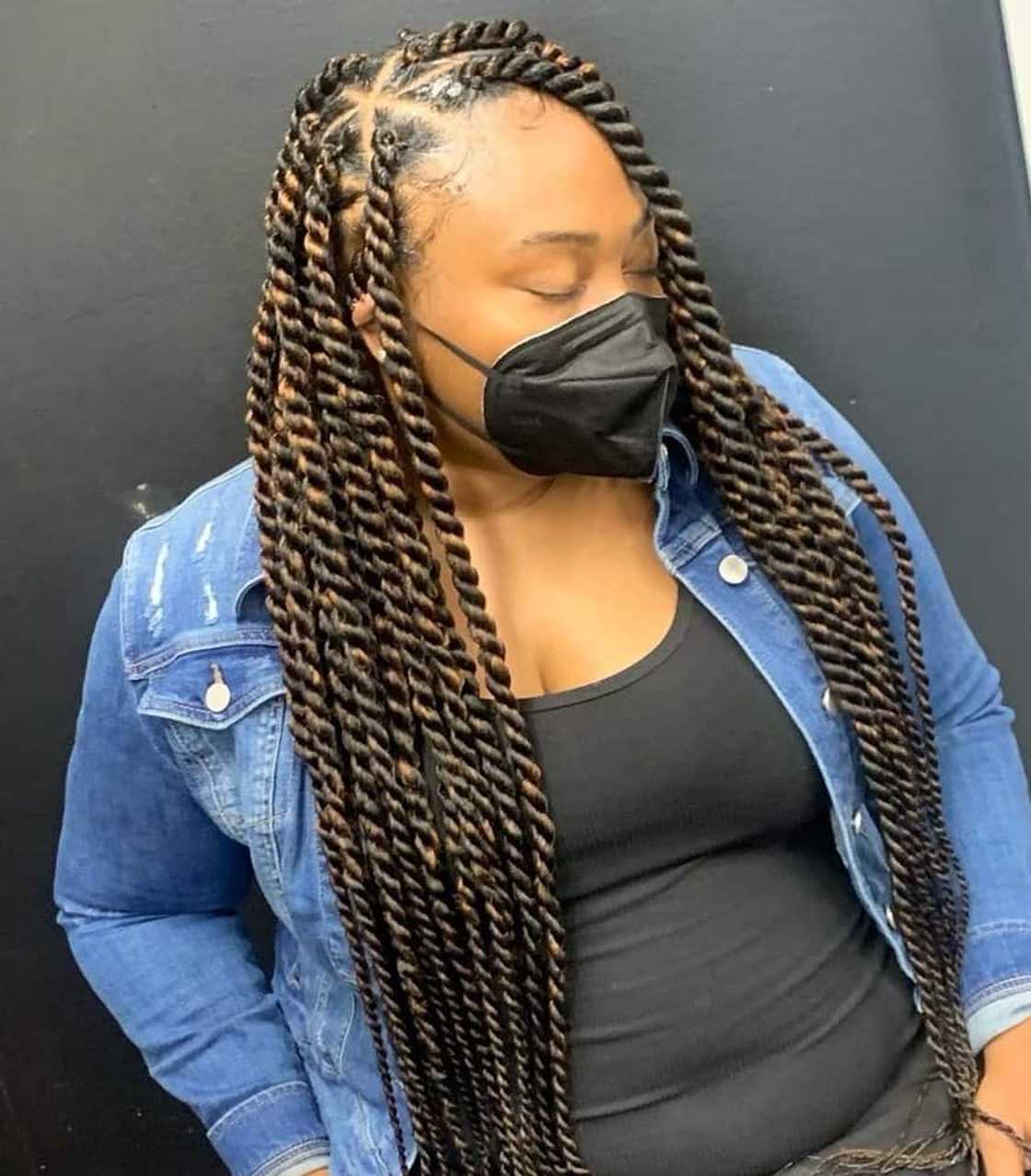 Very Long Brown and Blonde Ombré Twists — Senegalese Twists