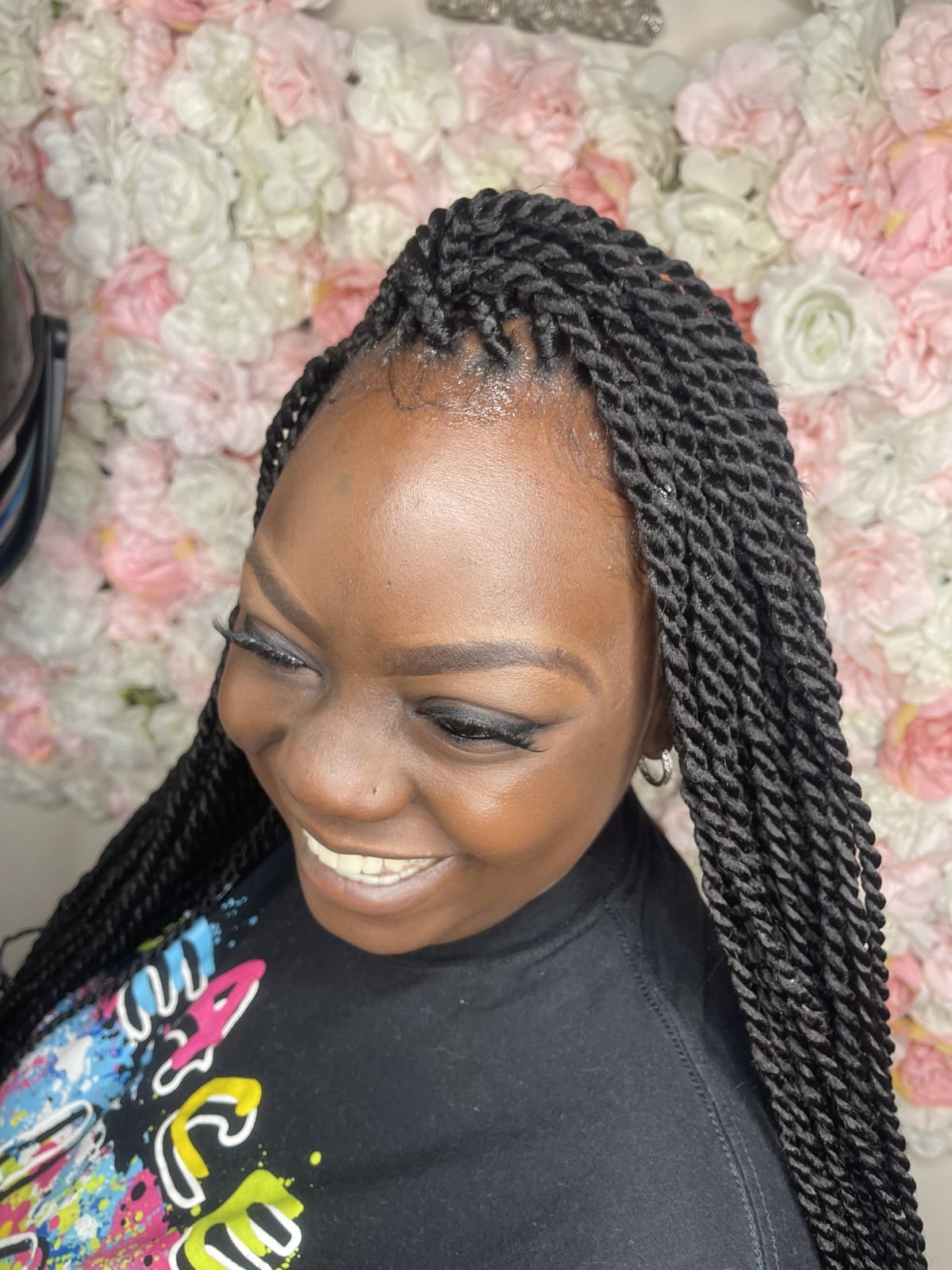 Shoulder Length Black Defined Twists — Senegalese Twists