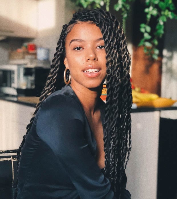 Loose Dark Brown and Blonde Highlights Twists — Senegalese Twists
