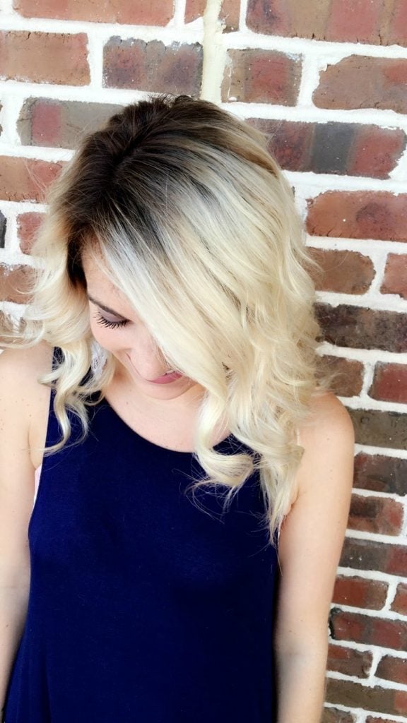 Shoulder Layers With Bright Blonde Balayage Shoulder Layers With Bright Blonde Balayage — Shadow Root