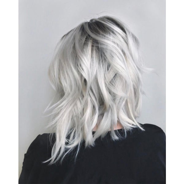 Shoulder Shag With Silver Platinum Blonde Shoulder Shag With Silver Platinum Blonde — Shadow Root