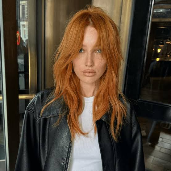 Vibrant Copper Mid-Back Shag — Shag Haircut