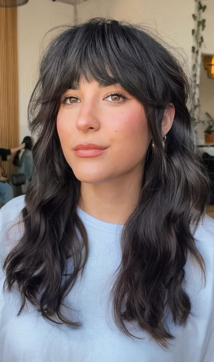 Collarbone Soft Shag With Wispy Fringe — Shag Haircut