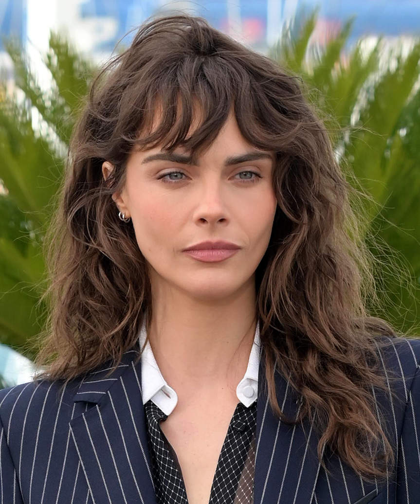 Dark Brown Long Shag With Curtain Bangs — Shag Haircut