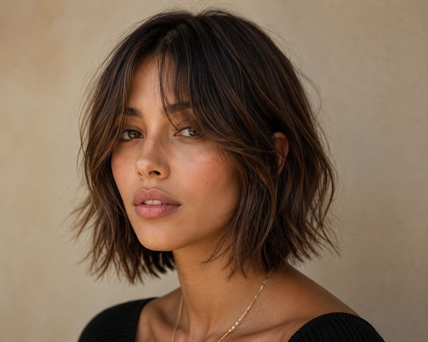 Chin Length Choppy Shaggy Bob