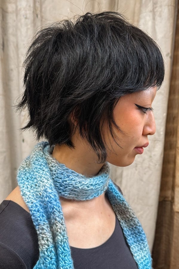 Ear Length Shaggy Bob With Short Choppy Bangs