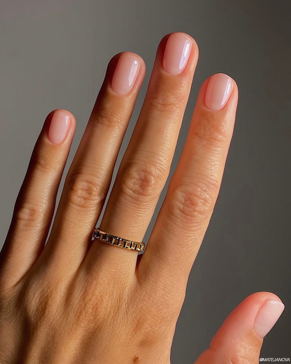 Pale Pink Sheer Jelly Square Nails — Sheer Nails
