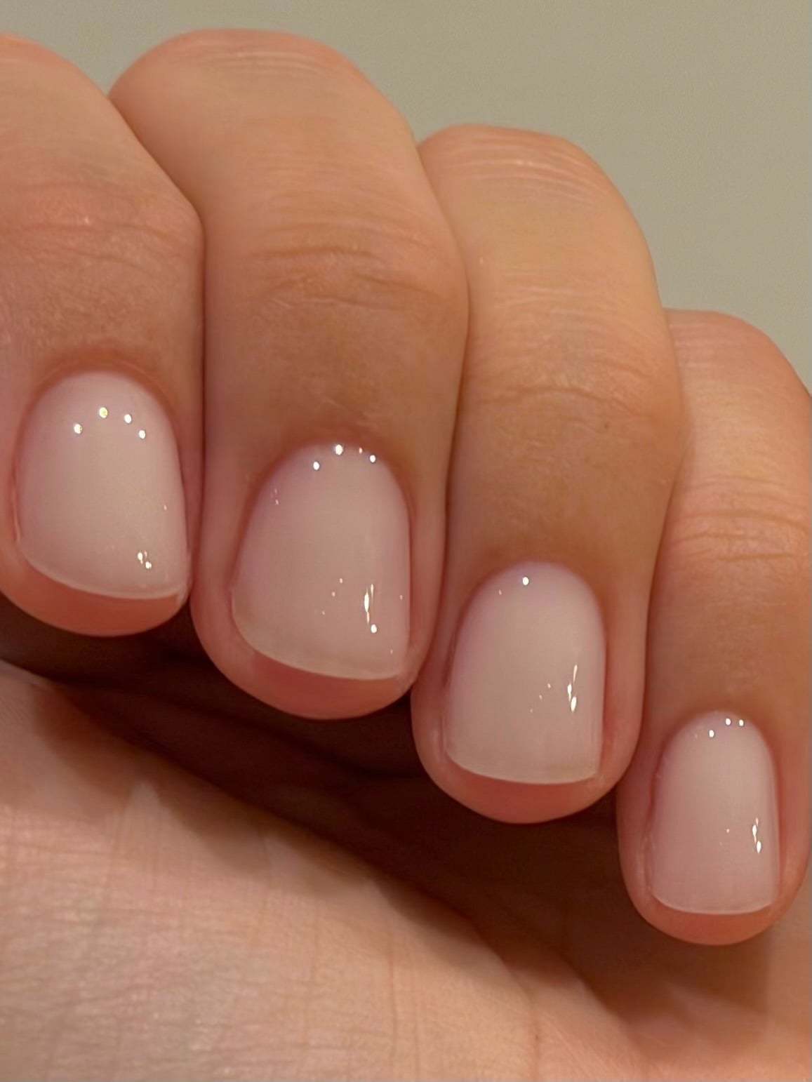 Milky White Dots Soft Square Nails — Sheer Nails