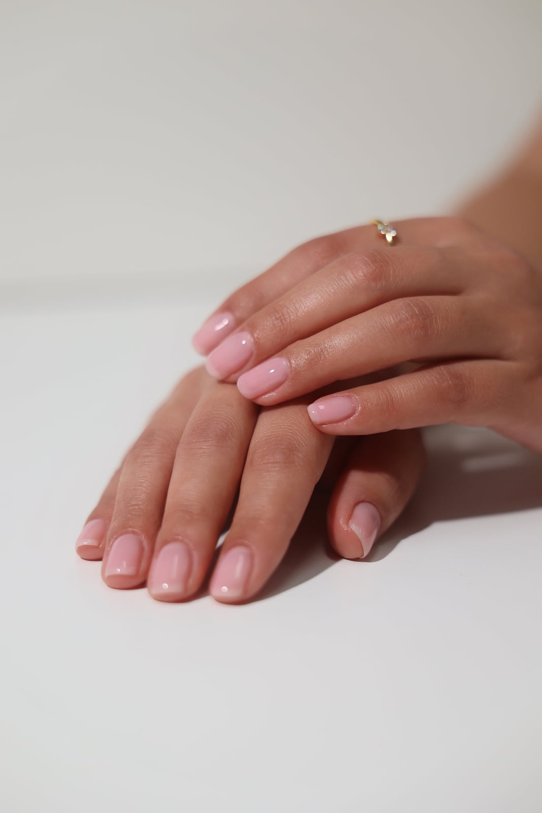 Light Pink Sheer Jelly Short Square — Sheer Nails