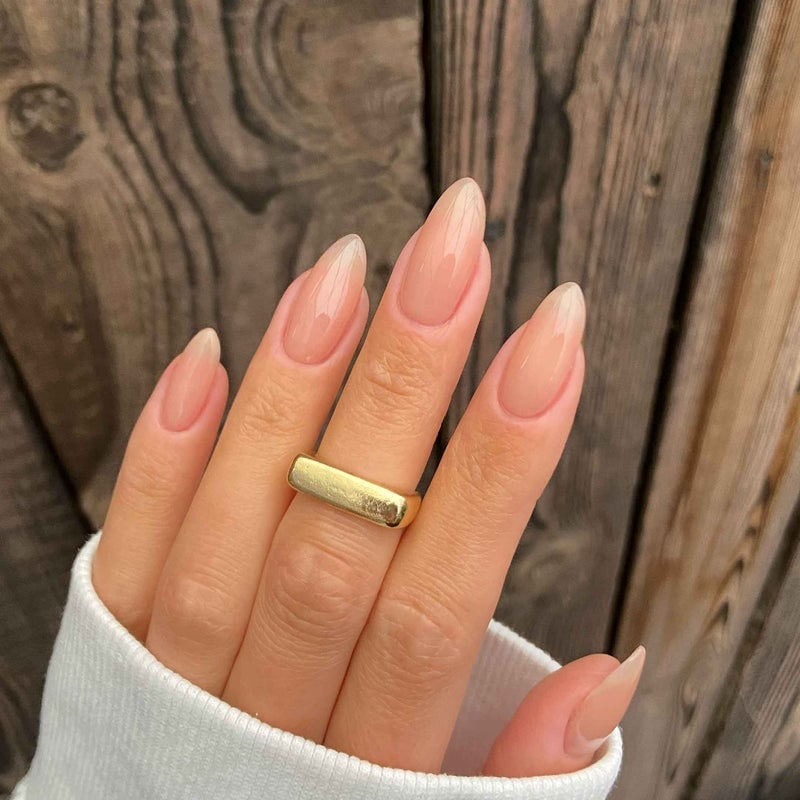 Sheer Nude Jelly Almond Nails — Sheer Nails