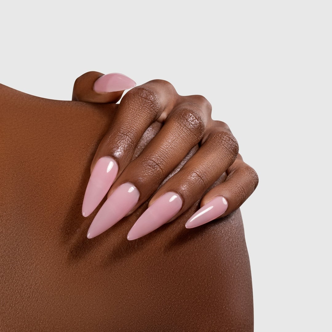 Sheer Pink Jelly Stiletto Nails — Sheer Nails