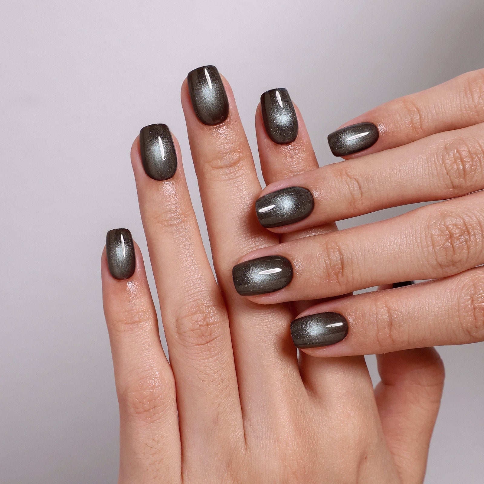 Dark Gray Subtle Silver Shimmer — Shimmer Nails